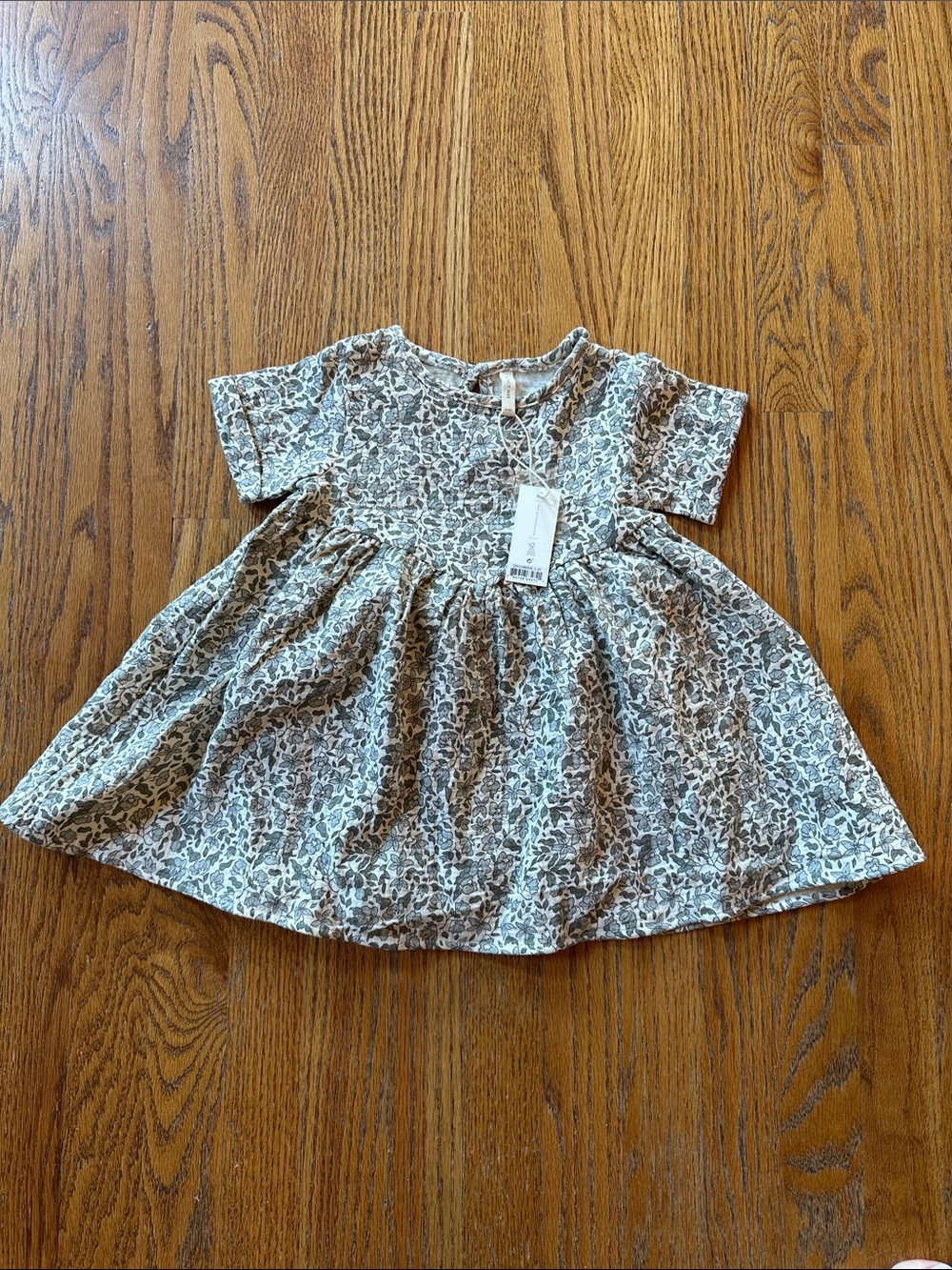 Quincy Mae Floral Toddler Dress in Gray and Cream-2-3y - NWT